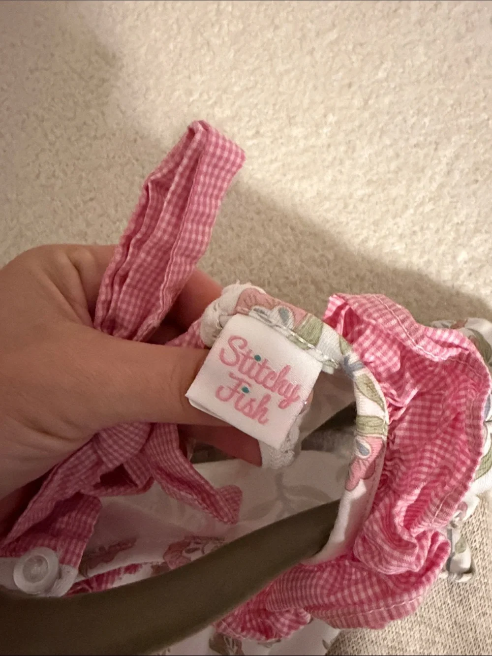 Stitchy Fish Pink Floral Romper